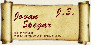 Jovan Špegar vizit kartica